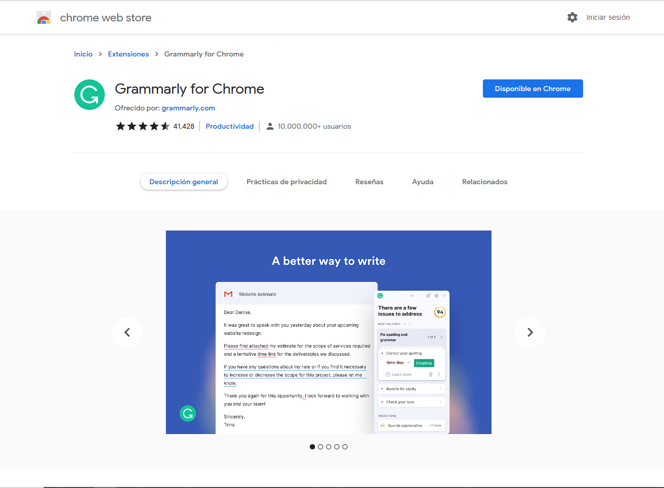 Grammarly for Chrome